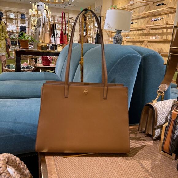 Tory Burch Emerson Work Tote 160643 Saffiano leather In Moose